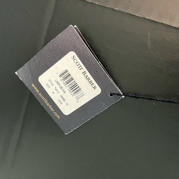 NEW! Scott Barber LINEN Pants/Trousers 35Wx30 Tan Check Flat Front NWT - Picture 3 of 4